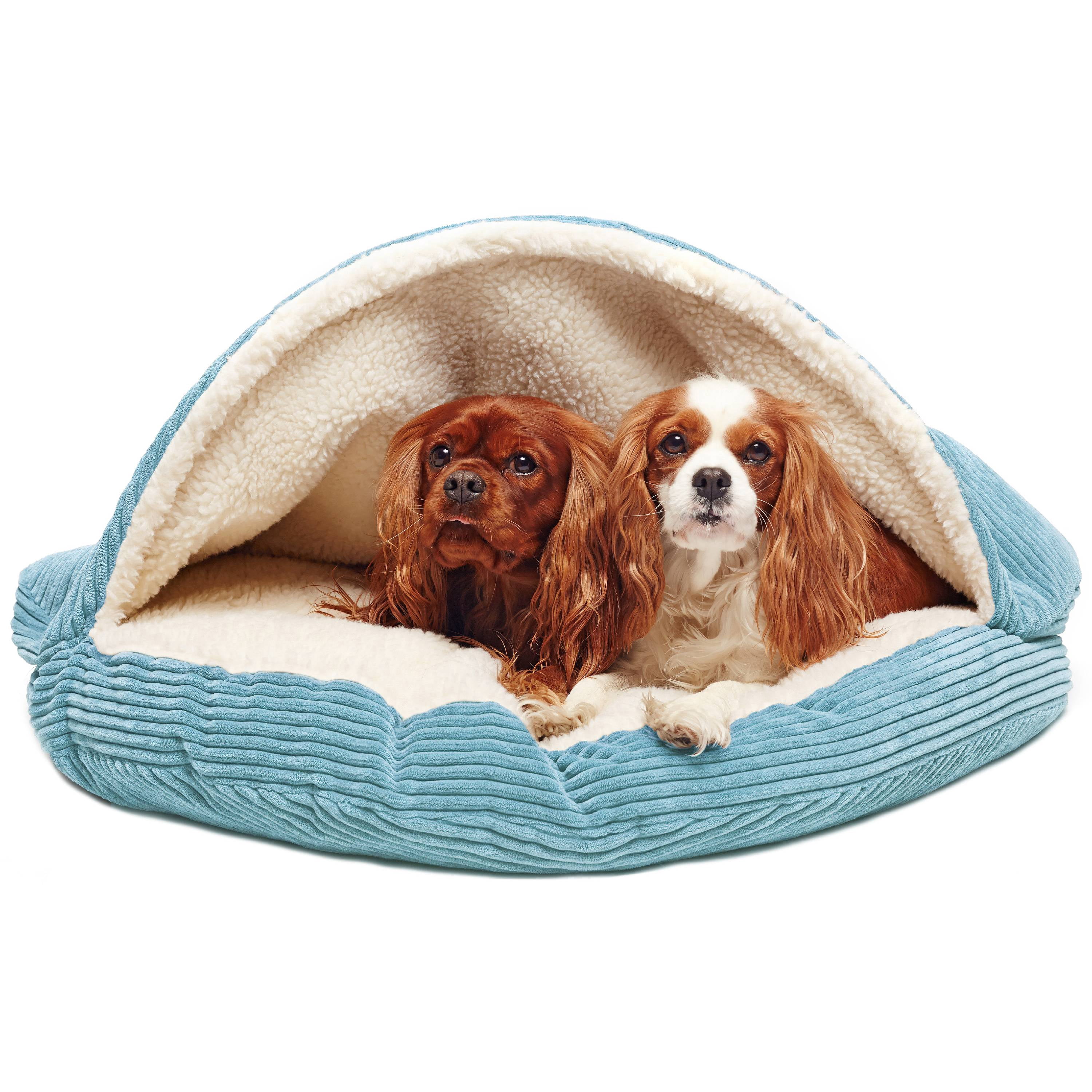 Precious Tails Plush Corduroy And Sherpa Lined Pet Dog Bed