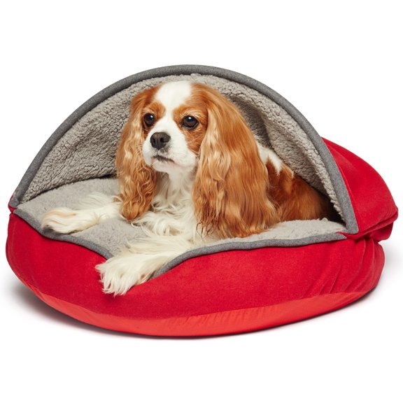 Precious Tails Plush Felt Sherpa Pet Cave Bed