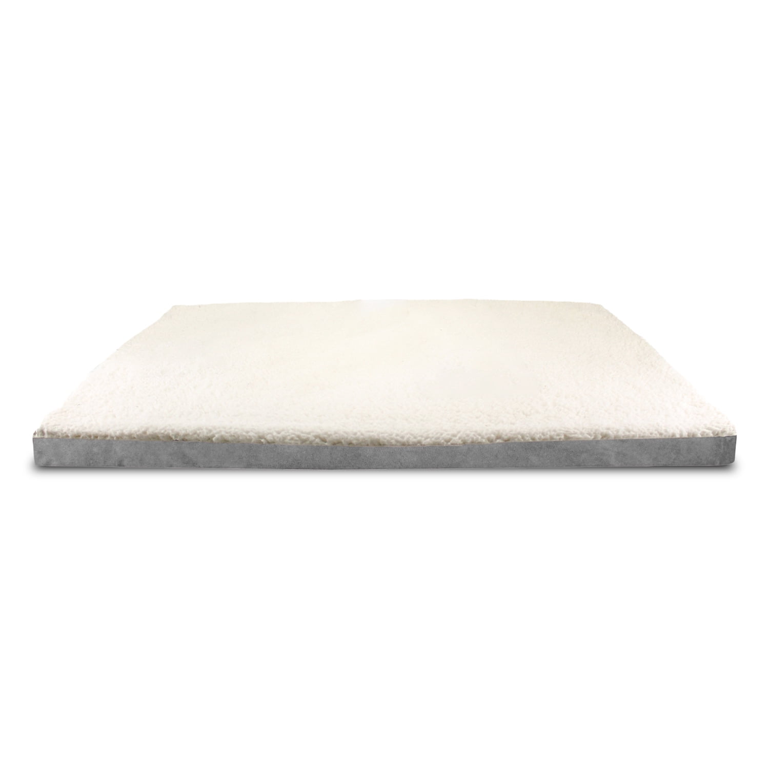 X-Large Orthopedic Gray Faux Shearling Dog Crate Mat