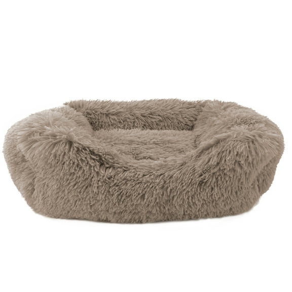 Precious Tails Super Lux Shaggy Fur Cuddler Pet Bed - Large