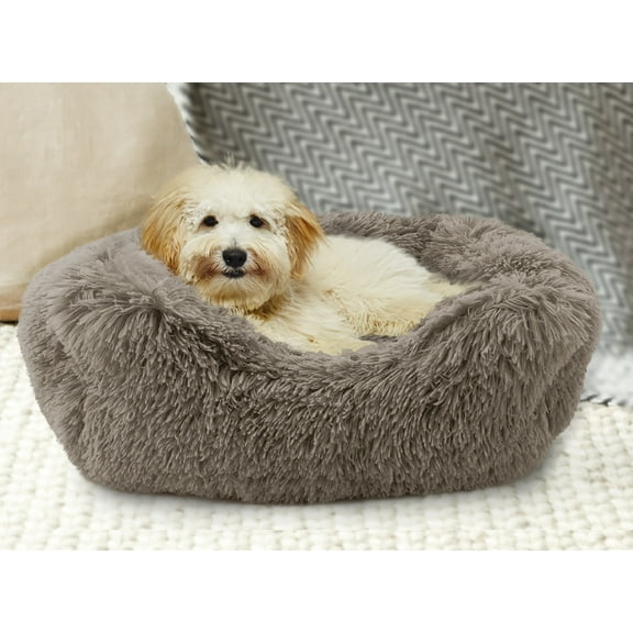 Precious Tails Super Lux Shaggy Fur Cuddler Pet Bed - Medium
