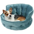 Precious Tails Ultra Plush Mini Tufted Velvet Round Cuddler Dog Cat Pet Bed Small