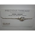 thumbnail image 1 of Precious Threads CRYSTAL HEART Bracelet Shiny Silver NWT Box Card, 1 of 2