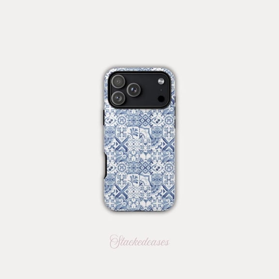 Precious Tiles Pattern Case for iPhone 11 12 13 14 15 16 17 Pro Max Plus
