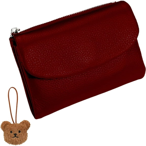 Precious Unisex Pebble Real Leather Wallet - Soft Small RFID Anti Theft and Waterproof Purse for Women and Men Daily Use
