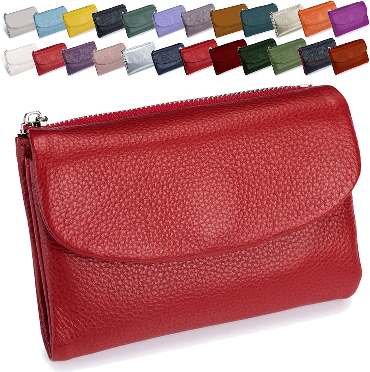 Precious Wallet for Women, Unisex Pebble Leather Wallet, 24 Chic Color ...