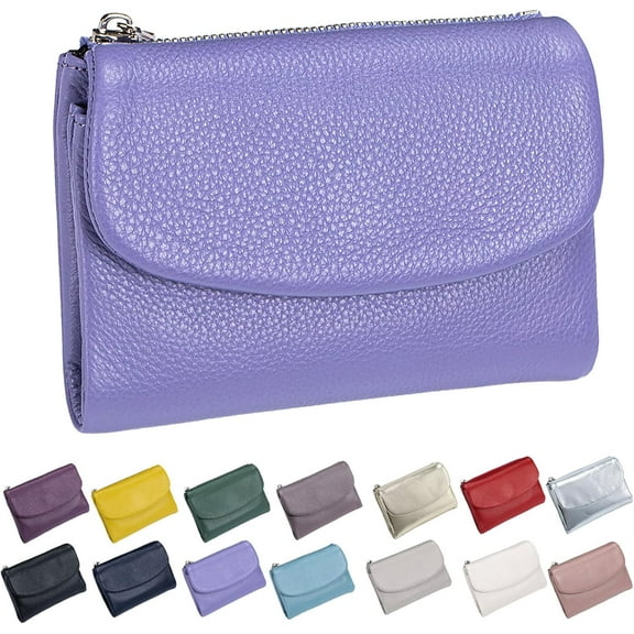 Precious Wallet for Women, Unisex Pebble Leather Wallet, 5.3In Short Genuine Leather Coin Card Holder, for Coins and Id Cards