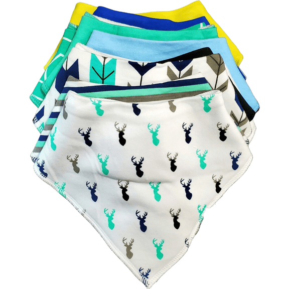 Preciousness 100% Organic Cotton Fleece Baby Bandana Drool Bibs Burp Cloths 12 Pack