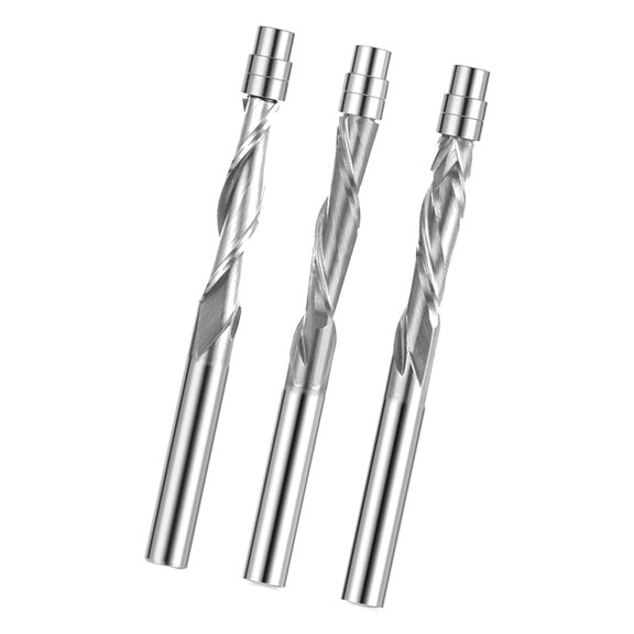 Precise Alloy Spirals Edges Trimming Bit 1/4Inch Shank Flush Cutter Durability Alloy Construction For Clean cutting