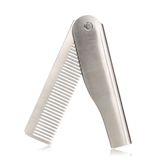 Precise Beard Shaping Comb for Men Stainless Steel Wide Tooth Beard Comb Portable Grooming Accessory