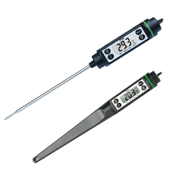 Precise Digital Thermometer, Extended Probe Detector, Wide-range LCD Gauge, Long-lasting Battery Powered Tool For Grilling Baking Frying Beverage Kitchen Tasks
