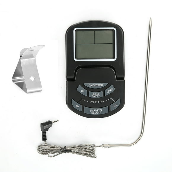 Precise Digital Thermometer W/ Stainless Steel Probe, Kitchen Timer, 300 Range