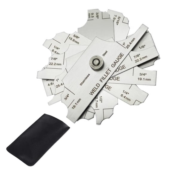 Precise Essential Fillet Weld Gauge 7pcs/Set for Checking Weld Size Construction Manufacturing Industrial Applications