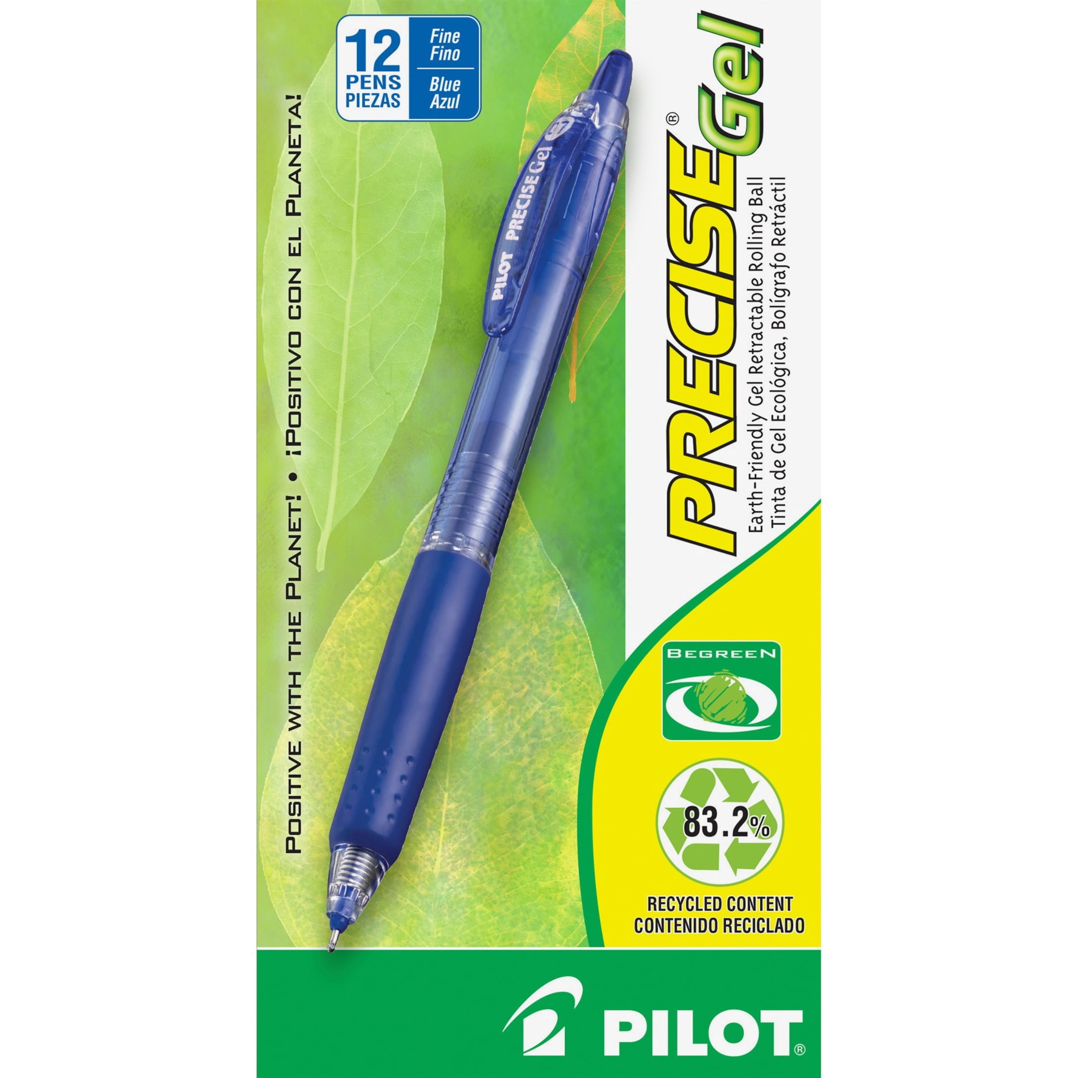 Precise Gel Begreen Gel Pen, Retractable, Fine 0.7 Mm, Blue Ink, Blue Barrel, Dozen | Bundle of 5 Dozen