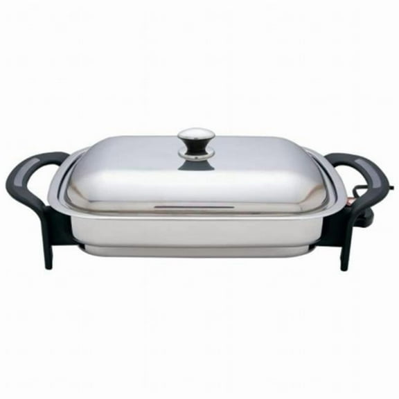 Precise Heat 16-Inch Rectangular Surgical Non Stick Stainless Steel Electric Skillet