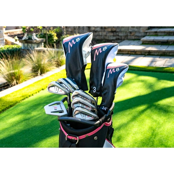 Precise M8 Ladies 15 Piece Right Hand Complete Golf Clubs Package Set – Ladies Flex Graphite Shafts – Regular  Petite Size Available
