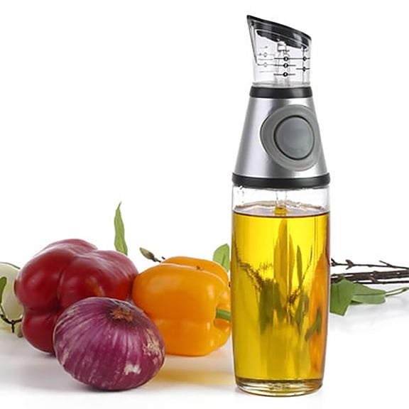 Precise Measurement Sleek Design, Oil Bottle — Controllable Metering Oil Pot, Kitchen Vinegar Bottle in Safe Material Press Type Dispenser for Everyday Cooking