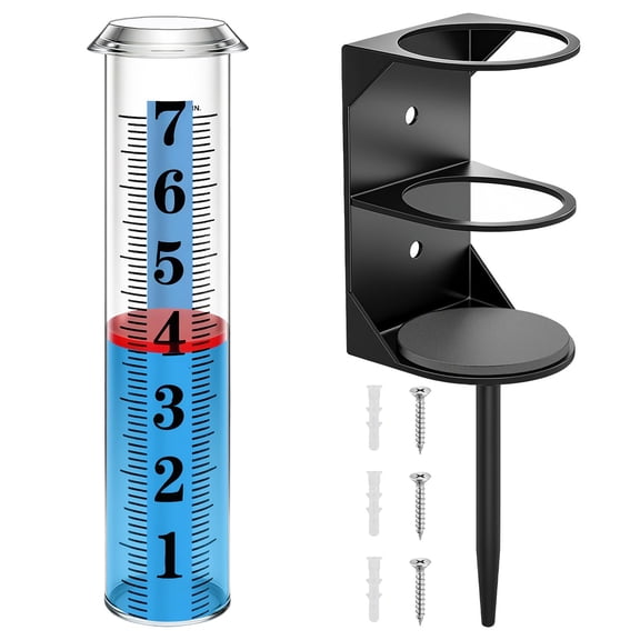Precise Metal Rain Gauge with Stable Base for Accurate Rainfall Tracking in Gardens
