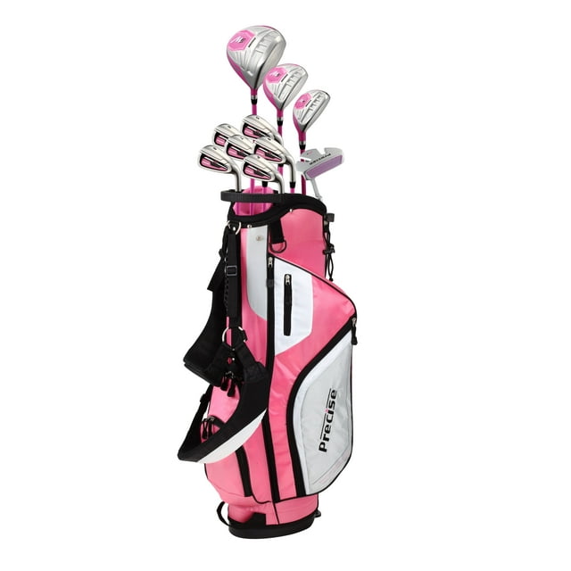 Precise Naturals M5 Beginner Ladies Complete Golf Clubs Set, Pink