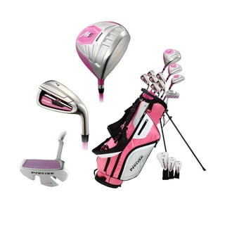 GolfGirl Junior Girls Golf Complete Set V3 with Pink Clubs and Bag, Ages  8-12, 4 Ft. 6 In., 5 Ft. 11 In. Tall, Left Hand