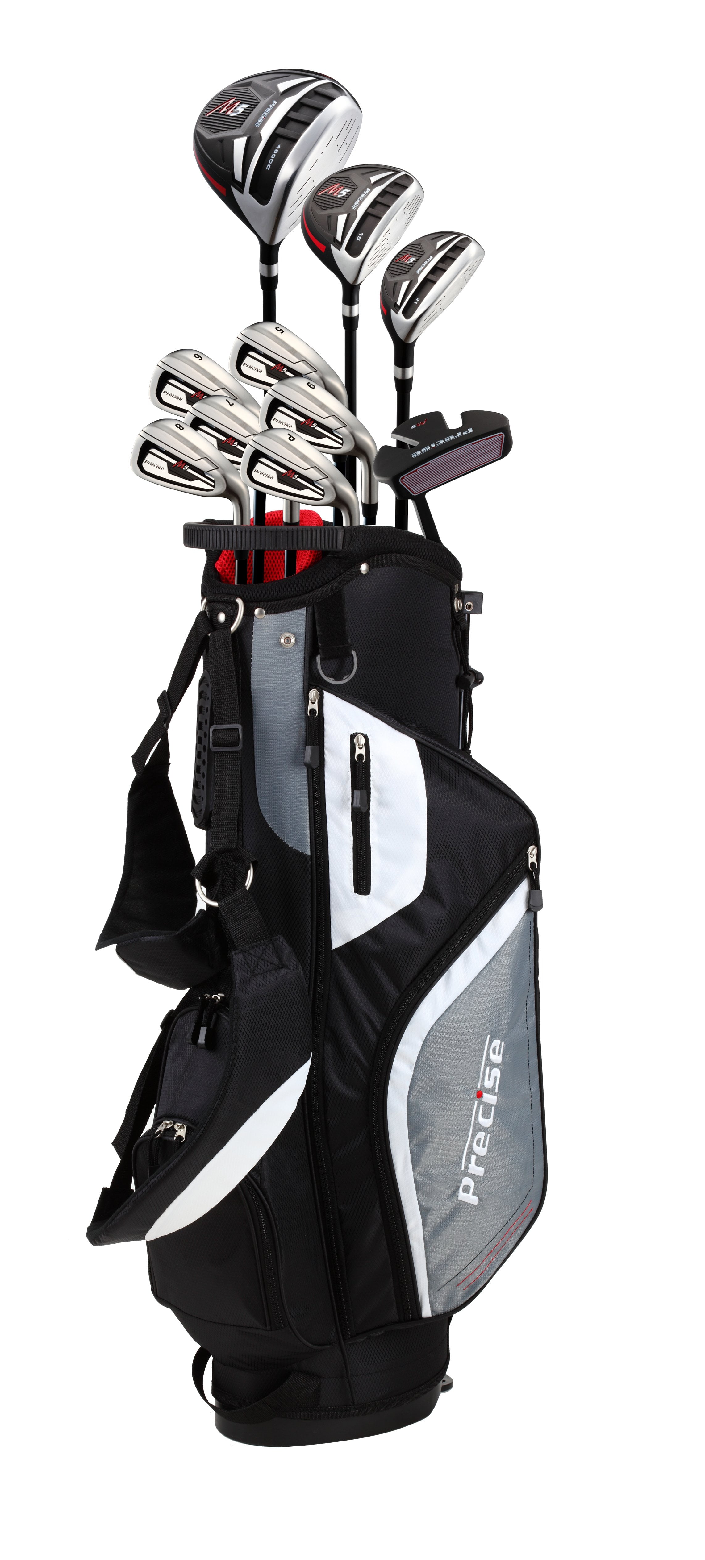 Precise Naturals M5 Men's Complete Golf Clubs Package Set, Black and