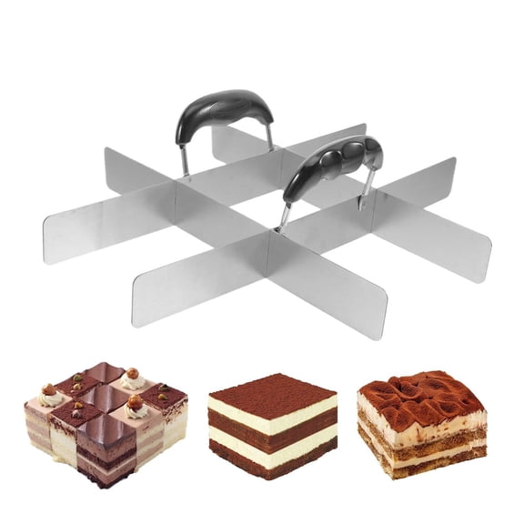 Precise Square Cake Portion Cutter, Commercial Baking Cutting Tool, Multipurpose Slicer for Pie, Rice, Flan and Fondant, Ideal for Family Gatherings and Various Party Baking Use