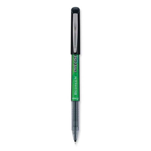 0.5 mm Extra-Fine Precise V5 BeGreen Stick Roller Ball Pen - Black Ink, Black Barrel (1-Dozen)