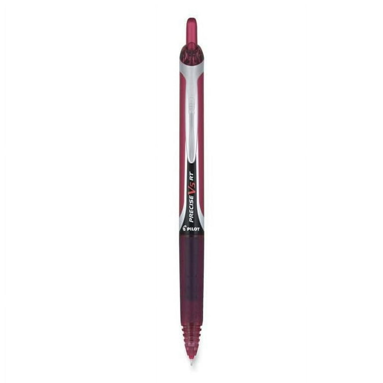 Precise V5RT Roller Ball Pen, Retractable, Extra-Fine 0.5 mm, Burgundy Ink, Burgundy/Silver Barrel, Dozen Precise V5RT Roller Ball Pen, Retractable, Extra-Fine 0.5 mm, Burgundy Ink, Burgundy/Silver Barrel, Dozen