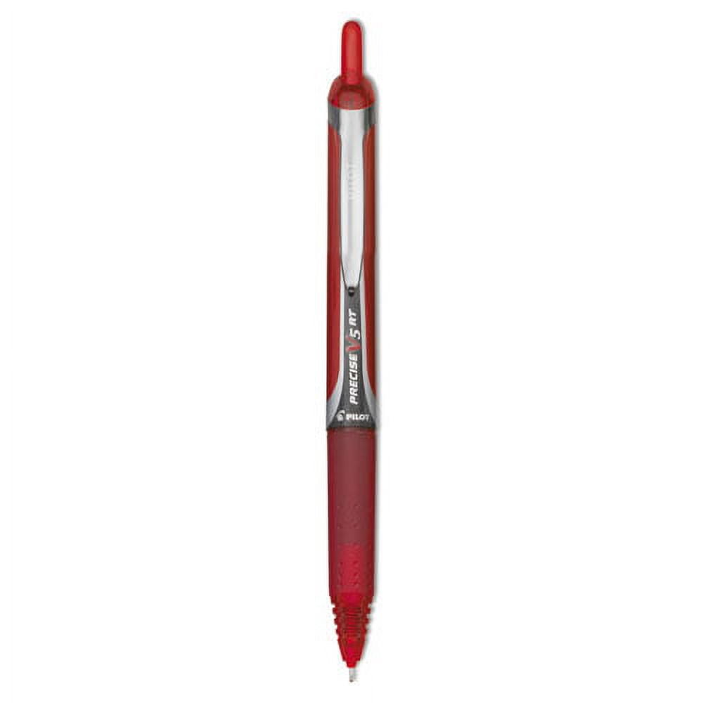 Precise V5rt Roller Ball Pen, Retractable, Extra-Fine 0.5 Mm, Red Ink, Red Barrel | Bundle of 2 Dozen