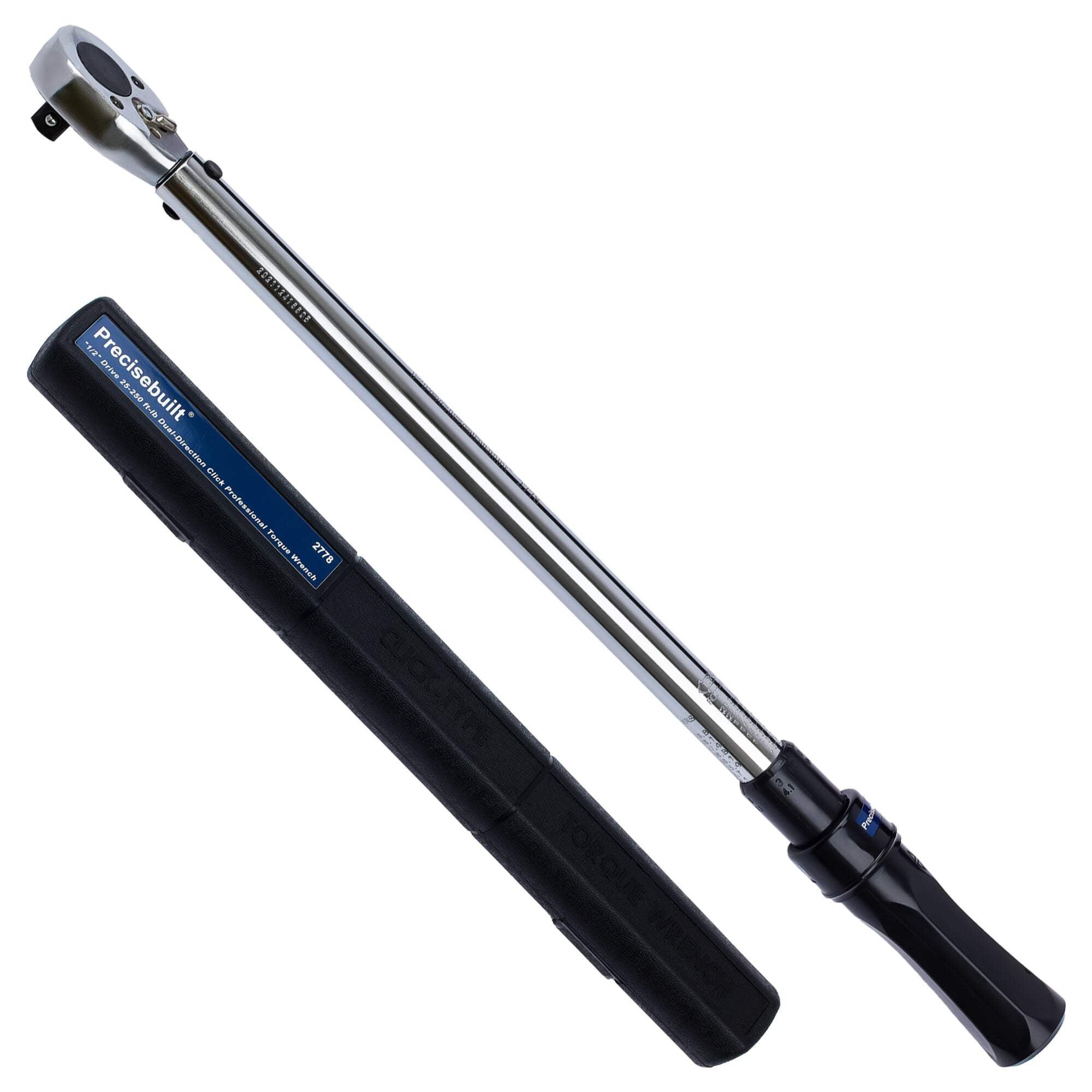 Precisebuilt 1/2" Drive 25-250 ft-lb (44.1-349.1 Nm) Dual-Direction Click Professional Torque Wrench
