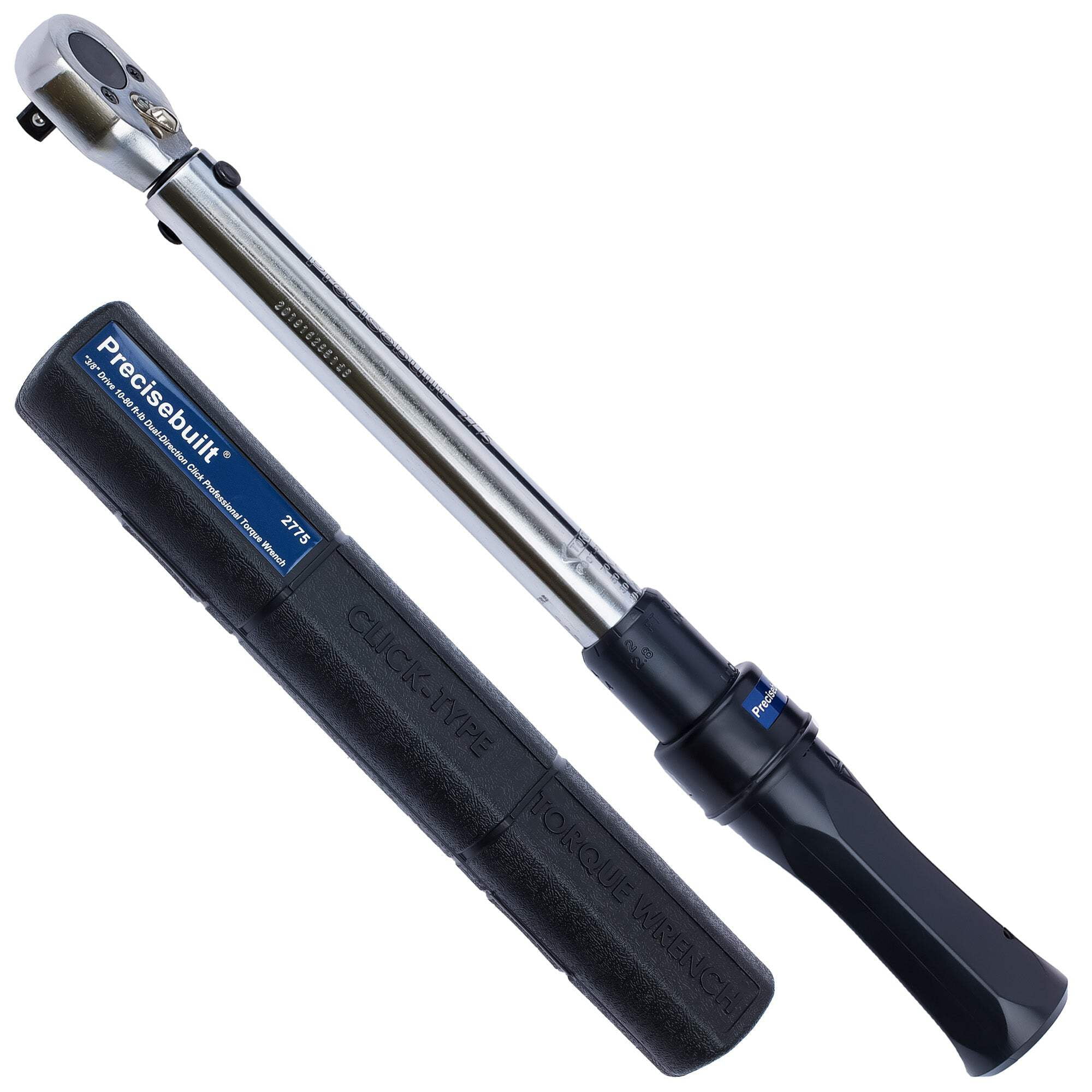 Precisebuilt 3/8" Drive Click Torque Wrench - 20-100 Ft-lb Range, Calibrated & Certified