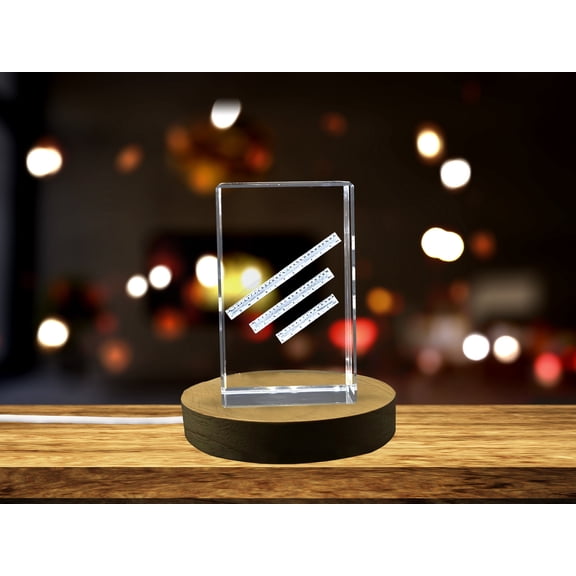 Precisely Crafted Crystal Ruler Sculpture - A Work of Geometric Art