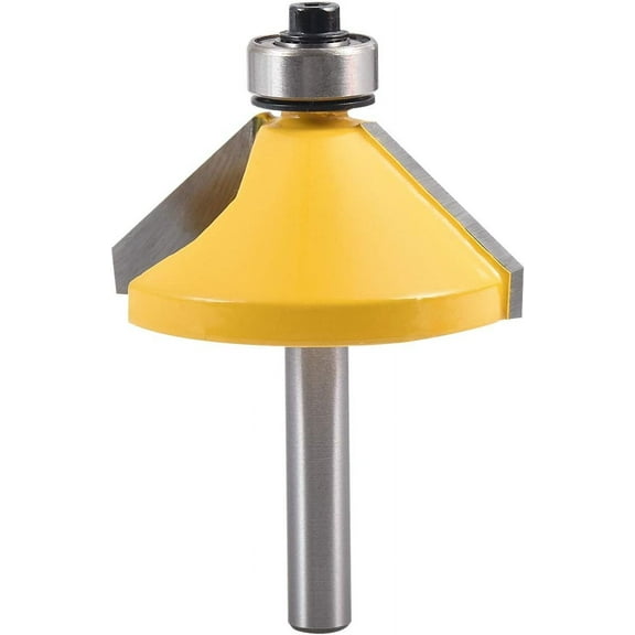 Precision 45 Chamfer Router Bit, Anti-Kickback Design, 12.7mm Shank, for Professional Woodworking Applications