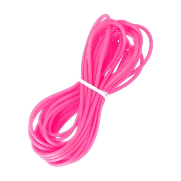 Uxcell Hollow Pipe Rubber Cord, Hollow Tube Silicone Tubing Spool for DIY Jewelry Making Knitting Beading Craft Dark Pink