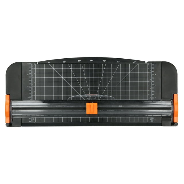 Precision ABS Paper Trimmer for Scrapbooking, Photos, Labels,Safe Sliding Cutter with 45 to 90 Degree Cutting Angles,Equipped with Accurate Ruler Grids for Standard Thick Materials