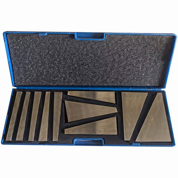 Precision Adjustment Milling Machine Taper Blocks, 123 Blocks Set, Industrial Tools Gauge Block Kit, 10 Angle Plates, Blue Plastic Case for Accurate Measurement