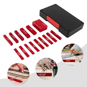 Precision Aluminum Alloy Setup Blocks Height Gauge Set - 15-Piece Measuring System with Storage Case for Woodworking & Carpentry