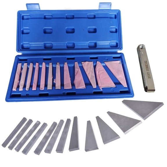 Precision Angle Block Set 1/4, 1/2 1, 2, 3, 4, 5, 10, 15, 20, 25, 30 Degree Machinist Tools Milling Ground Gauge Angle Gage Inspection Block Set (12Pcs Angle Gauge Block)