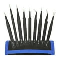 thumbnail image 1 of Precision Anti-Static Stainless Steel 9 in 1 Tweezers Kit Set For Electronics/Jewelry-Making/Laboratory Work/Hobbies, 1 of 8