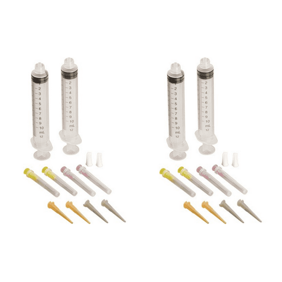 Precision Applicators Dispense Pack by Creative Hobbies - 10ML Syringe Set with Multiple Tips (2 Pack)