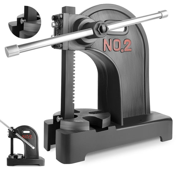 Precision Arbor Press, 2 Ton Power, Small Arbor Press, Bearing Press, Black Rust-Resistant, equipped for Gear Work, Extrusion Process, Shaft Assembly