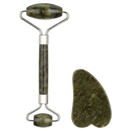 Precision Beauty Natural Jade Roller and Gua Sha Facial Massage Set