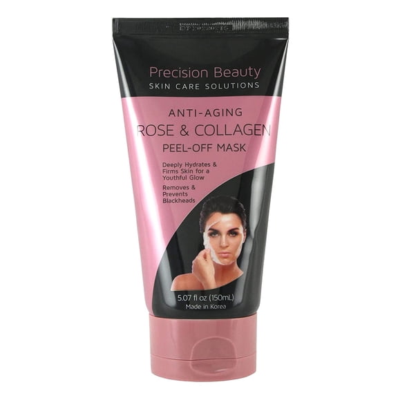 Precision Beauty Peel Off Mask, 5.07 Fl Oz Anti- Aging Rose and Collagen