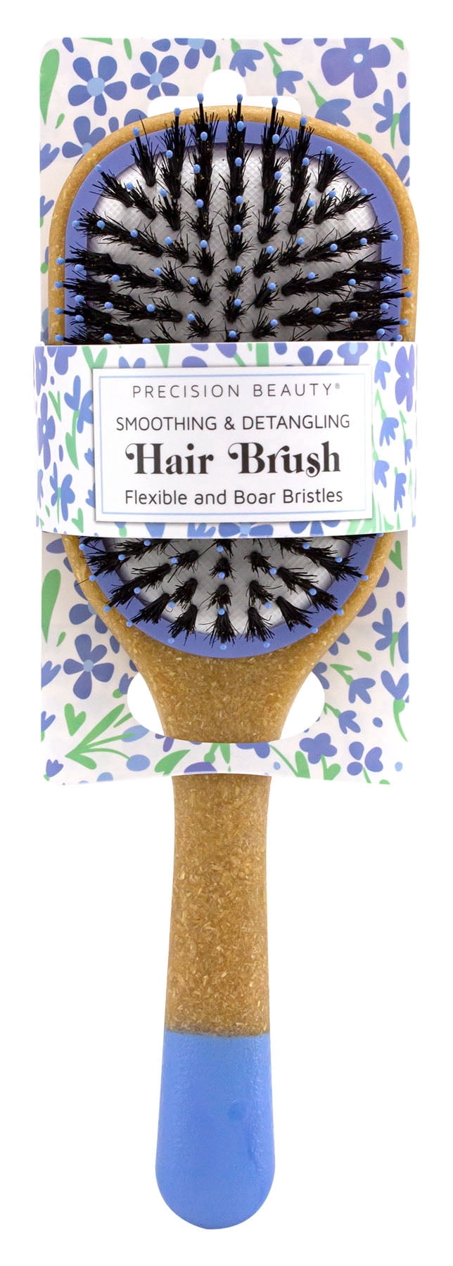 Precision Beauty by Swissco Smoothing & Detangling Hair Brush - Flexible & Boar Bristles, Pastel Color-Dipped Handle