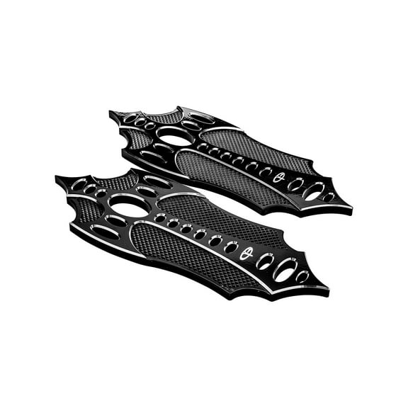 Precision Billet Bad Axe Floorboards Black Front (BAX-410-ALL-BLK)