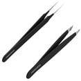 thumbnail image 1 of Precision Black Stainless Steel Tweezers | Professional Slant Tip & Splinter Tip Tweezer For Eyebrows | Extra Sharp Hair Removal Tool | For Eyebrow Shaping | For Men And Women, 1 of 16