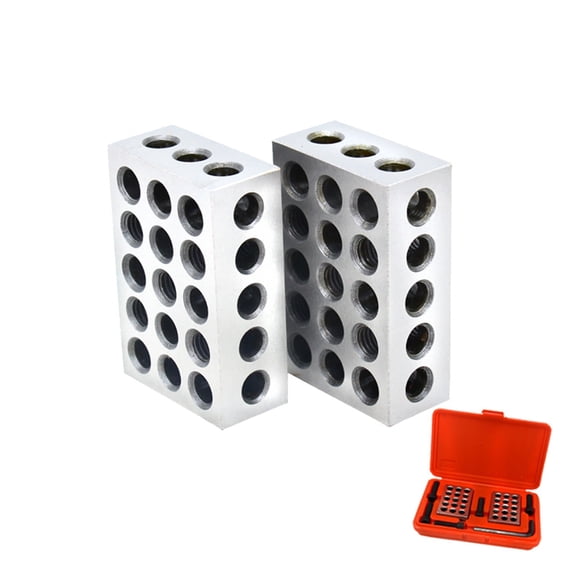 Precision Block 1-2-3 Inch Size Clamping Block Set Metric Size 2pcs 23 Holes Parallel Blocks ,Easy to Use