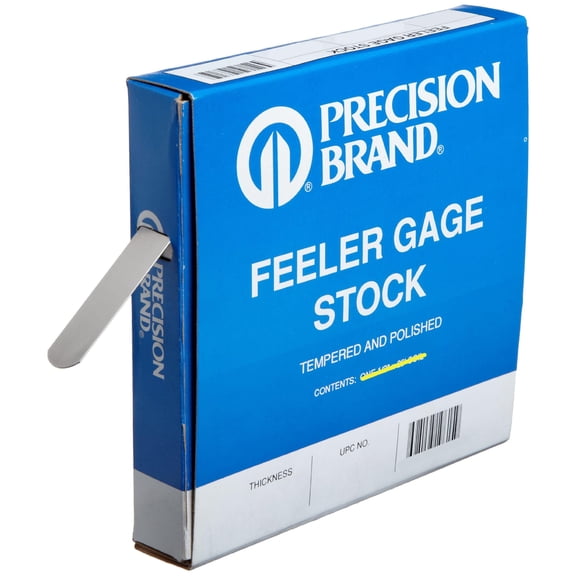 Precision Brand 19175 Steel Thickness Feeler Gage Coil, 0.002" Thickness, 1/2" Width, 25' Length CA3