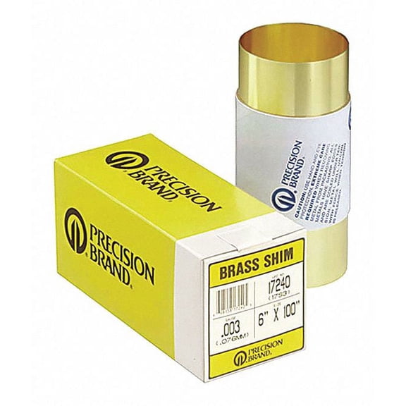 Precision Brand Shim Stock,Roll,Brass,0.0050 In,6 In 17305