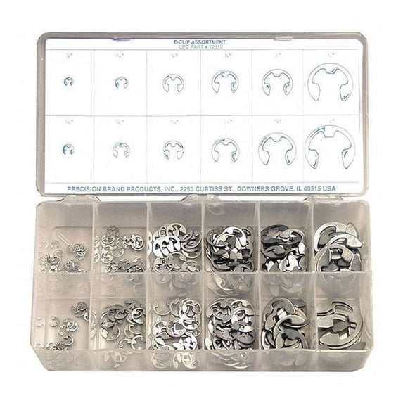 External Retaining Ring Assortment, Steel, Plain Finish 12910